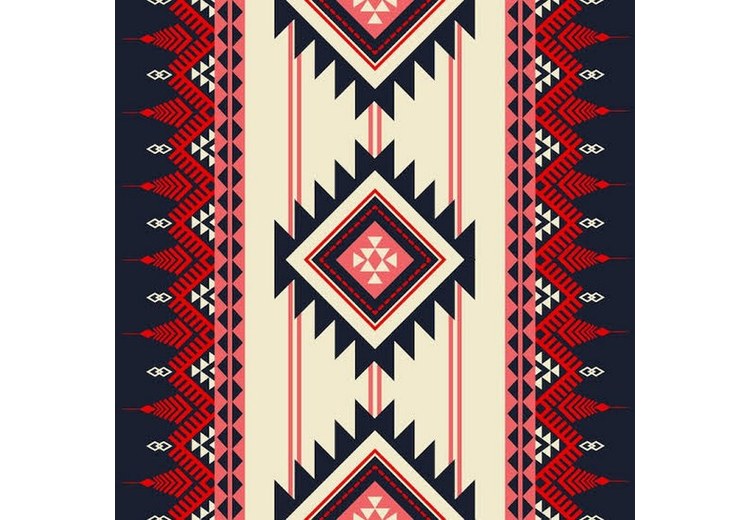 Kilim dệt phẳng với họa tiết hình học đặc trưng